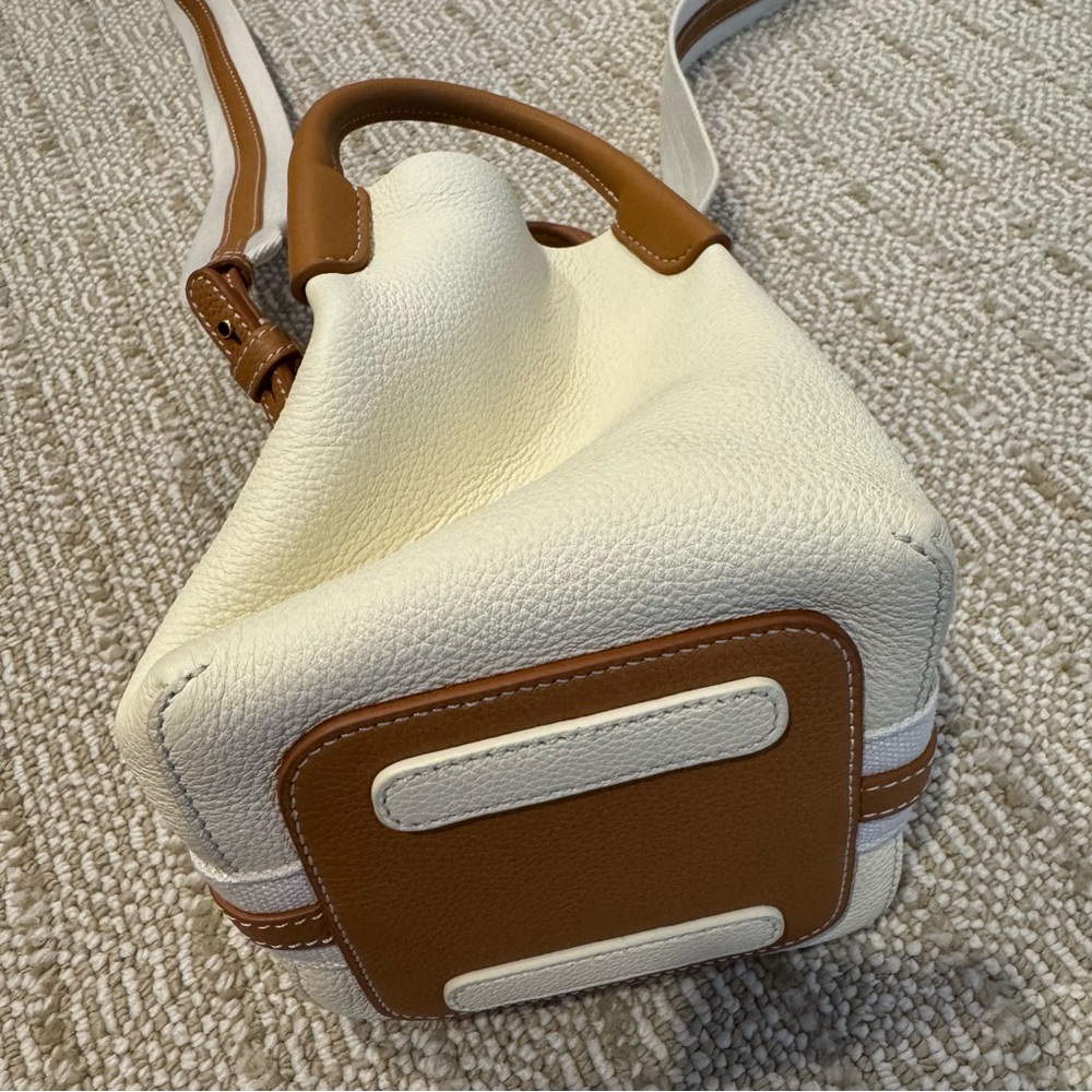 Like New! Loro Piana Micro Bale bag Calfskin Whisper White/Wheat Bran/Sun Gold - Picture 6 of 8